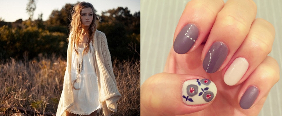 刺繡指彩超級可愛，讓你的指甲波希米亞一下
