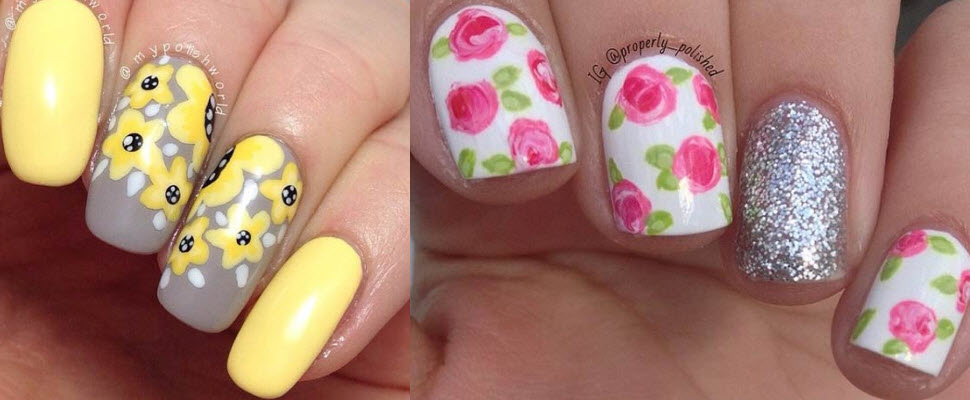 用小碎花打造出濃濃夏日風情的指彩！