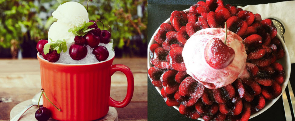 太犯規啦～剉冰上滿滿的櫻桃，有哪個女孩的目光不被吸引呢？