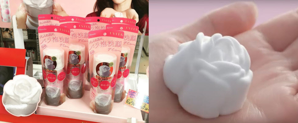 去日本非買不可！可擠出整朵玫瑰花的潔顏泡，讓洗臉變得好療癒～