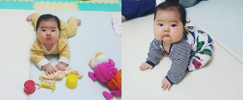 超可愛～圓滾滾的嬰兒肥，讓人好想要偷捏一把喔！