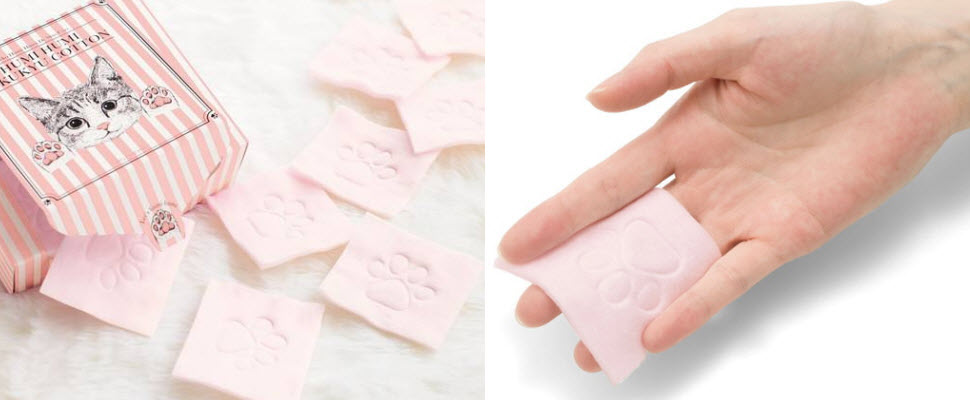 貓奴一定要入手！粉紅肉球化妝棉誕生，療癒指數百分百～