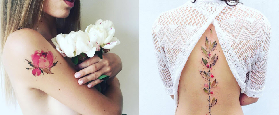適合女孩的唯美刺青！將花草樹木直接烙印在肌膚上，展現浪漫氣息～