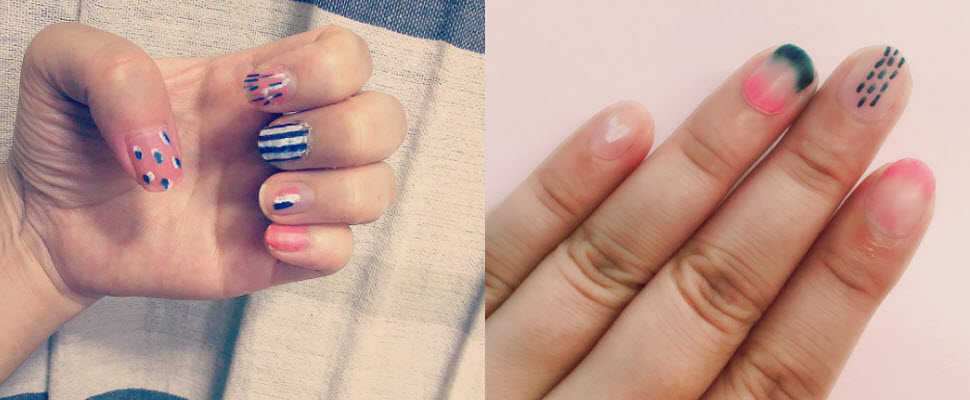 三支蠟筆x透明指甲油，竟然就可以打造出超美漸層或線條指彩～