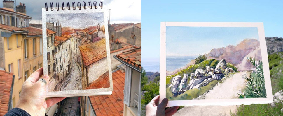 她用畫筆取代相機，捕抓眼前最美的風景！