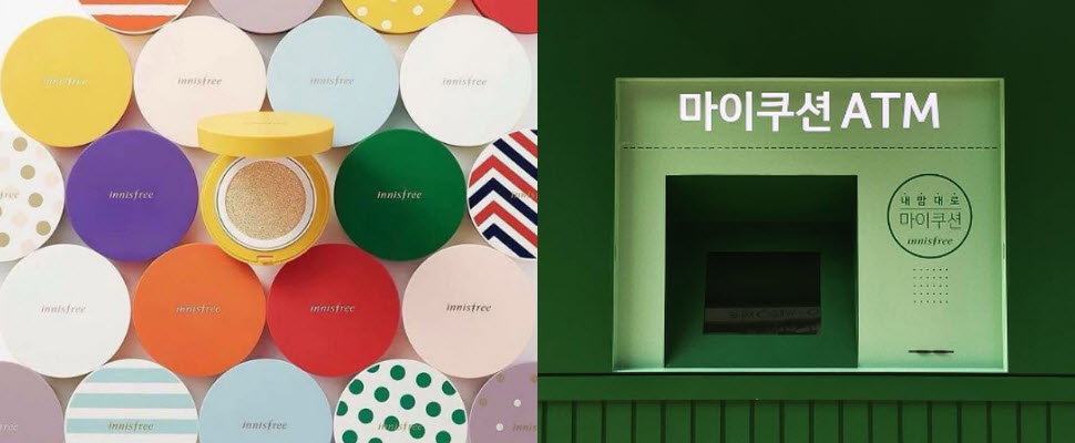 韓國驚見氣墊粉餅ATM，100種外盒讓你挑選喔！