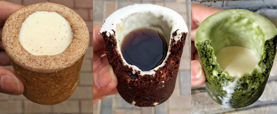 這種喝法最新潮，一口把牛奶與杯子喝下肚～