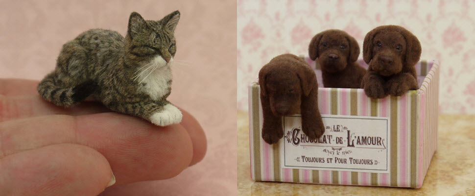 指尖大小超擬真黏土小動物，根本就是活生生的毛小孩啊～