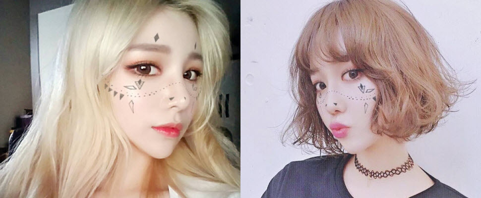 韓妞愛搞怪！臉上微刺青才是時尚