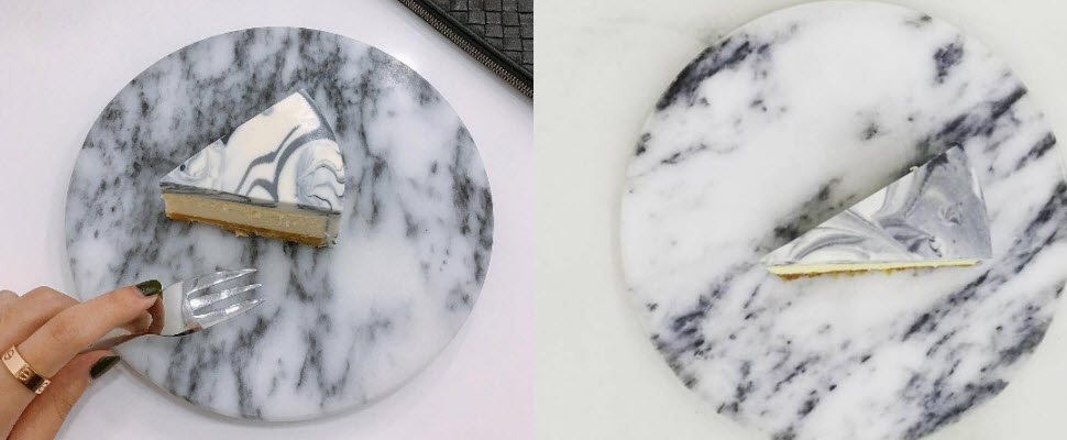 超有質感起司蛋糕登場，看到大理石紋路是不是覺得很療癒呢？