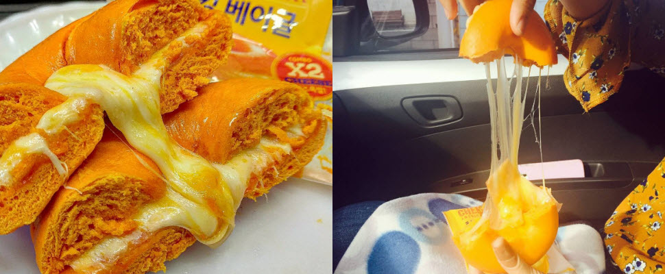 起司控看過來！韓國超商推出超強起司貝果，牽絲完全斷不了～