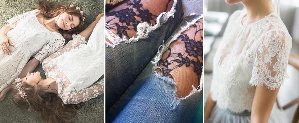 穿舊的「蕾絲」千萬不要丟，原來可以這樣DIY，像是買另一件新衣服的錯覺