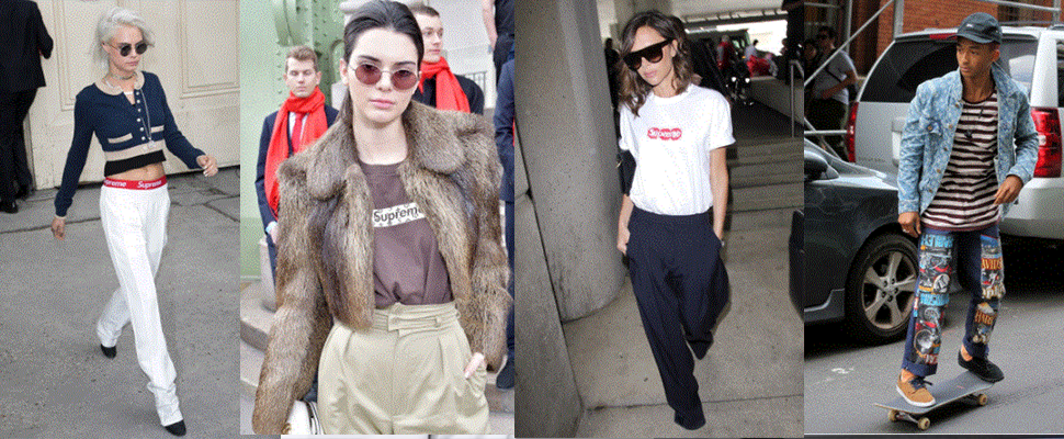 果然是天下第一潮牌，大明星逛大街必穿Supreme～