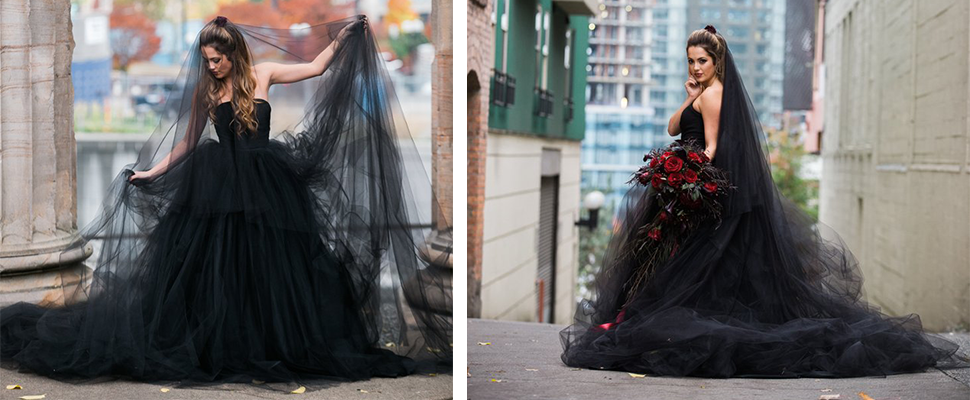其實、貝拉結婚本來要選這套，「黑色婚紗照」拍出霸氣神秘感｜婚紗推薦
