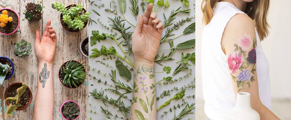 綠意滿點的植物系刺青貼紙正夯！把妳的身體變花園就靠它～
