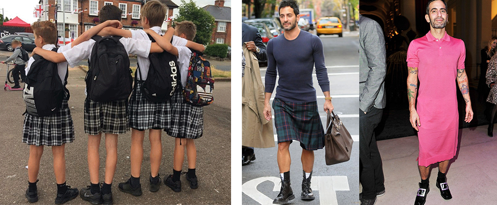 熱浪來襲依舊禁止男孩穿著短褲上學？好吧，那只好換上校服短裙總可以了！