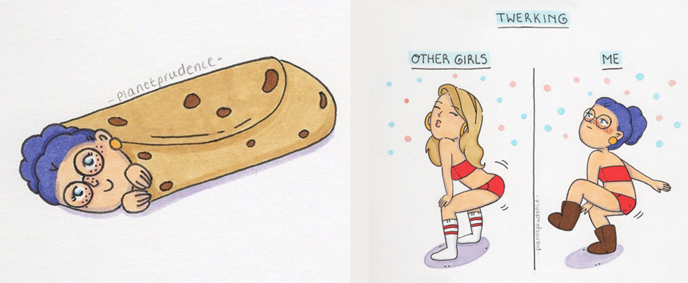 親愛的女孩呀，其實我們都一樣！「Planetprudence」的詼諧畫風畫出女子的真實面貌～