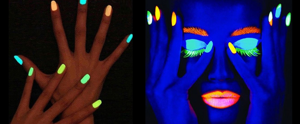 今年夏天怎麼可以沒有它，黑暗中的焦點：螢光美甲