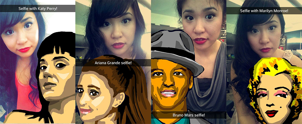 追星族絕對超羨慕！超豪華的名人自拍照全靠「Snapchat」慢慢畫出來！