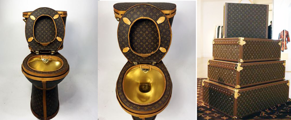 妳沒看錯，真的有人把這尊「LV包皮黃金馬桶」做出來了～
