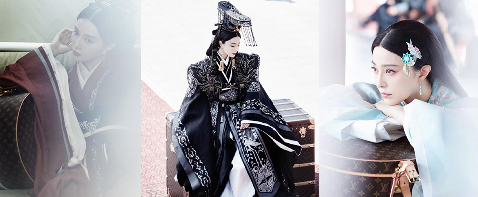 范冰冰拍古裝劇不忘帶上這一咖，《贏天下》秒變皮箱廣告