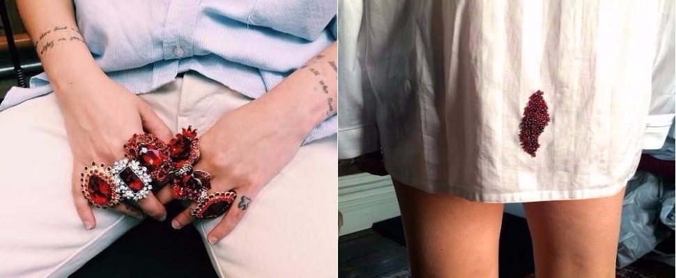 戴上去一秒尷尬的珠寶，路人問：小姐～妳裙子上沾到的是...？