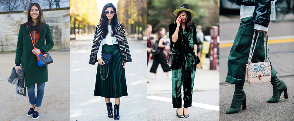 讓「森林綠」淨化黯沉的冬日穿搭，順便照顧路人眼睛～